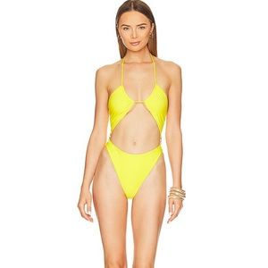 Lovers and friends, yellow cut out bikini